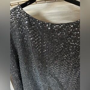 Last tango black and silver sequin top